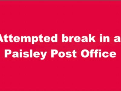 Attempted Break In At Paisley Post Office