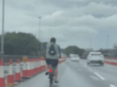 Cyclist Stopped After Being Spotted Riding on the M8&nbsp;Motorway