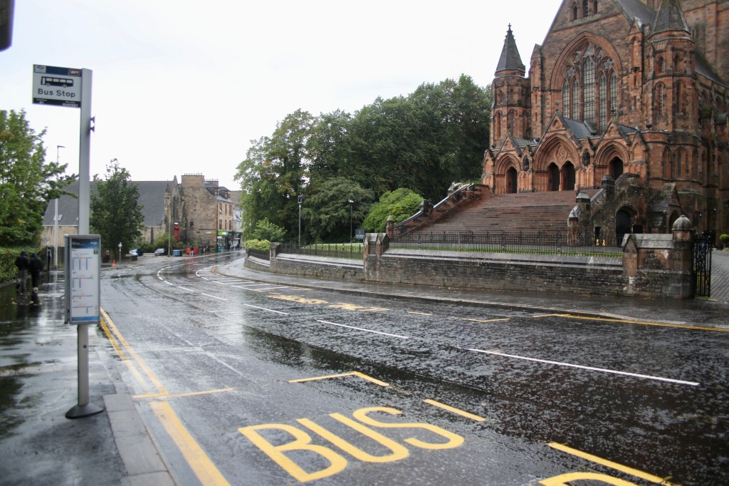 coach parking on High Street Paisley