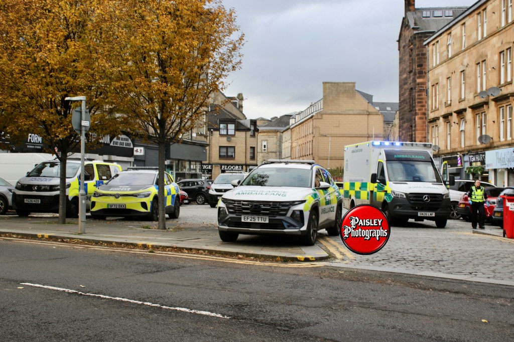 Police attend Paisley Town centre stabbing