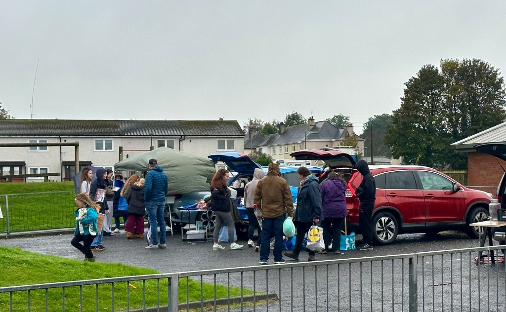 🛍️ Bargain Hunters Brave the Rain at Kilbarchan Primary School Car Boot Sale