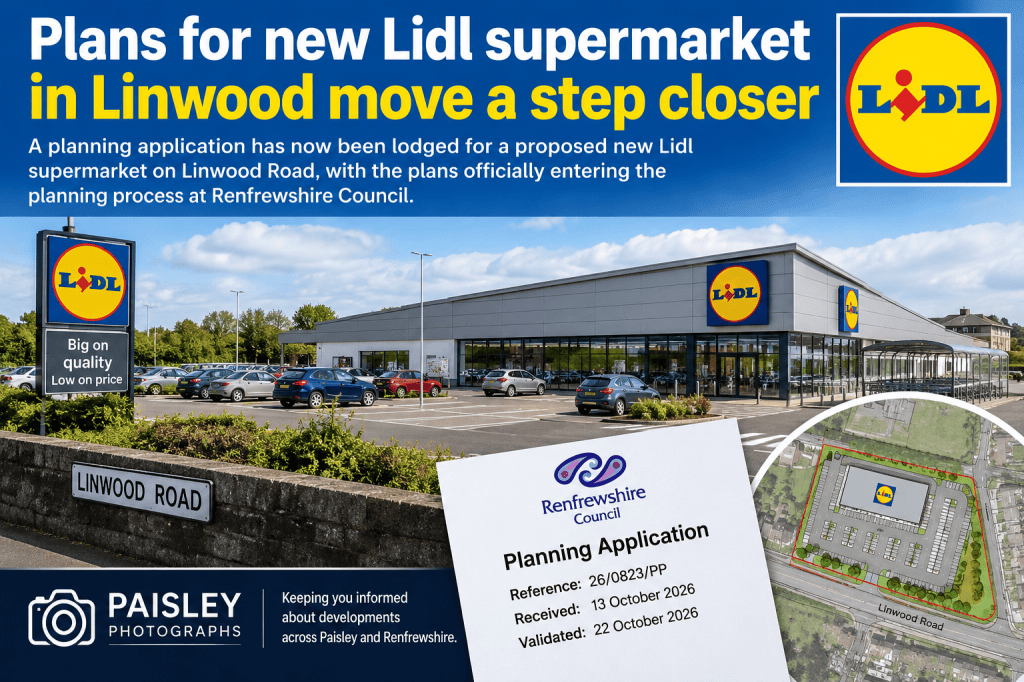 PLANS FOR NEW LIDL SUPERMARKET IN LINWOOD MOVE A STEP CLOSER